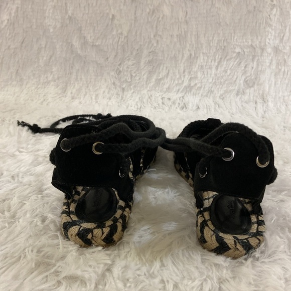 & OTHER STORIES WOMEN FLAT BLACK LACE UP ESPADRILLE SANDALS . SIZE-7 - Picture 8 of 11